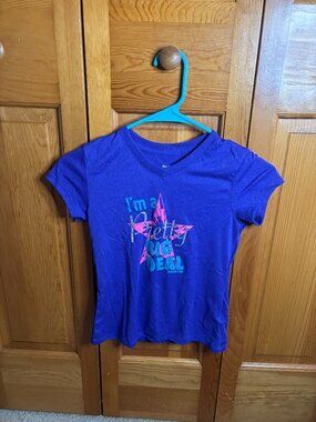 Reebok Girls Purple Athletic T Shirt (Size S)